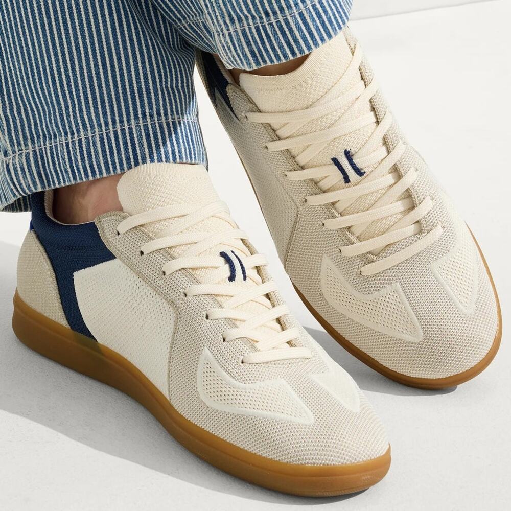 Rothy’s RS01 Hudson Men's Navy Blue Beige Sneakers Size 11
